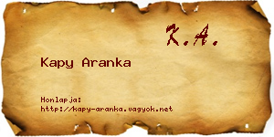 Kapy Aranka névjegykártya