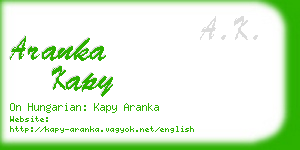 aranka kapy business card